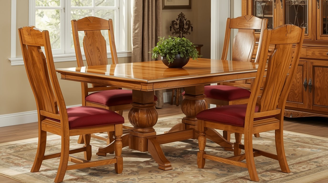 Handcrafted wooden dining table by Phefkhap