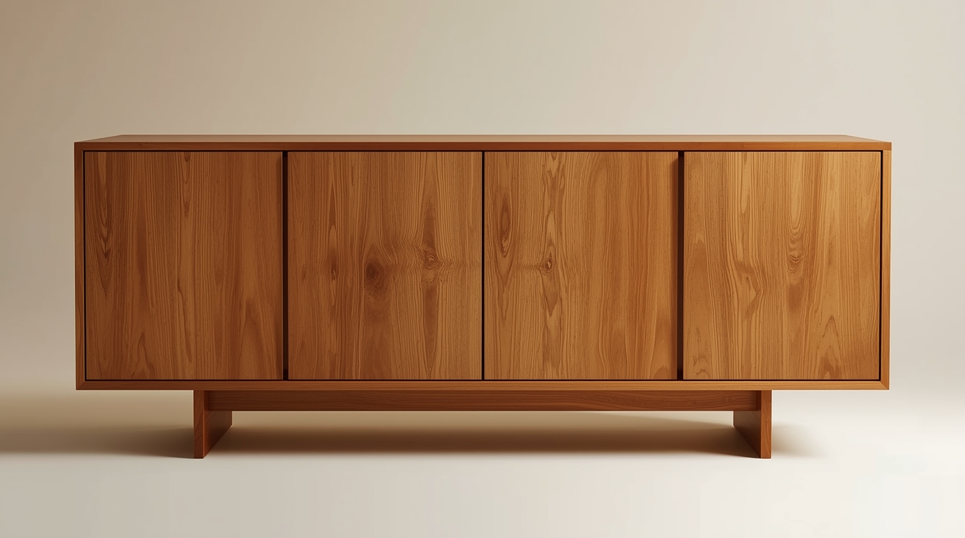 Custom wooden cabinet with natural finish by Phefkhap